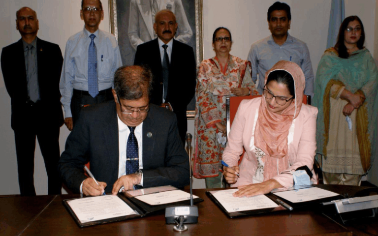 Ms. Tayaba Batool, CEO Capacity Analytics and Air Commodore (R) Afzaal Ahmed Khan SI(M), Director ORIC Air University signed MoU to establish Academia Industry Linkages and pursue research for a mutually beneficial long-term partnership.