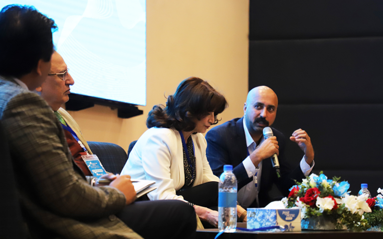 Mr. Asif Turangzai responding to a question, elaborating on ADB’s climate finance initiatives and support for Pakistan’s green transition.